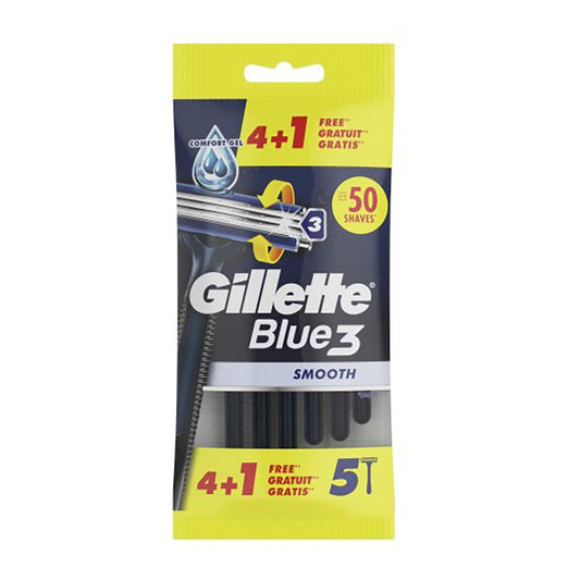 MAQUINILLA DE AFEITAR DESECHABLE BLUE 3 SMOOTH, PACK DE 4+1