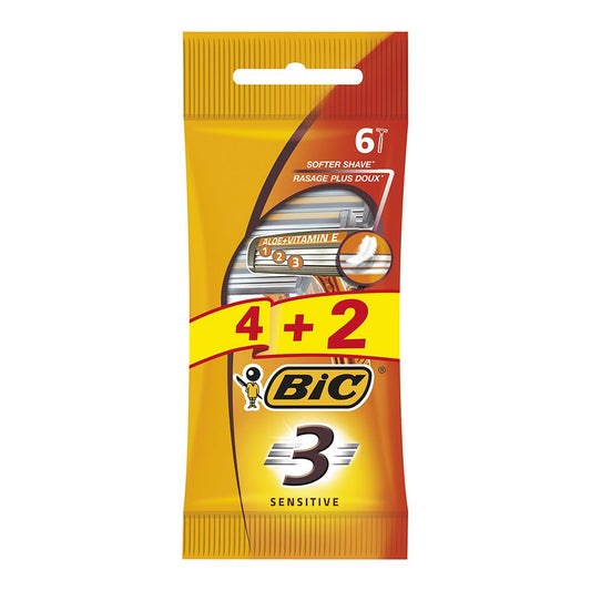 MAQUINILLA DE AFEITAR 3 SENSITIVE PACK 4 + 2 uds