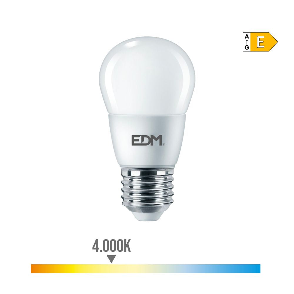 BOMBILLA ESFÉRICA LED E27 7 W 806 lm 4000 K LUZ DÍA; Ø4,8 x 9,3 cm