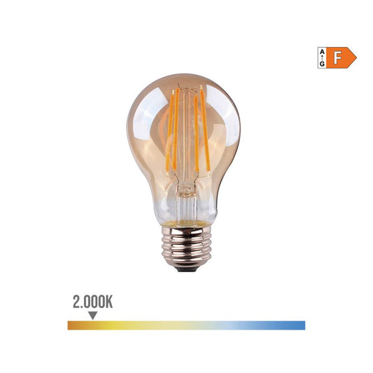 BOMBILLA STANDARD CON FILAMENTO DE LED, CRISTAL VINTAGE E27 6 W 560 lm 2000 K LUZ CALIDA Ø6 x 10,6 cm