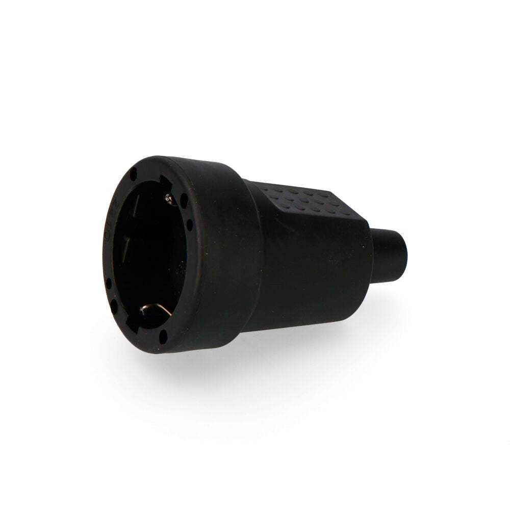 BASE AÉREA GOMA 10/16A 250V T/TL 4,8mm  IP44 NEGRA (ENVASADA)