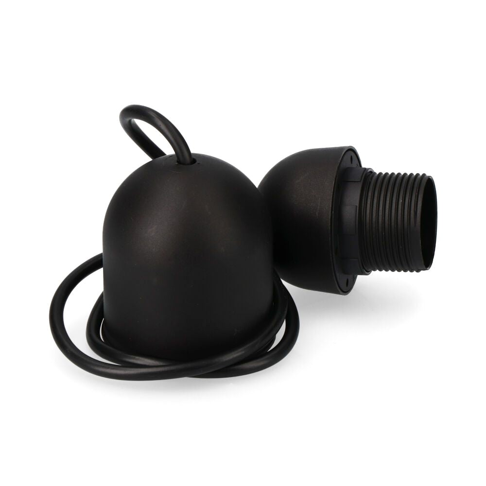 CONJUNTO COLGANTE NEGRO E27 LONGITUD 80cm (ENVASADO)