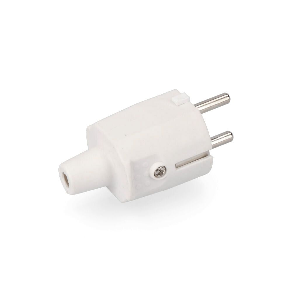 CLAVIJA DE GOMA 10/16A 250V T/TL IP44 4,8mm BLANCA (RETRACTILADA) EDM