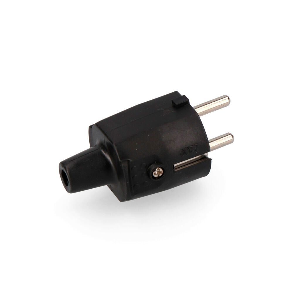 CLAVIJA DE GOMA 10/16A 250V T/TL IP44 4,8mm NEGRA (RETRACTILADA) EDM