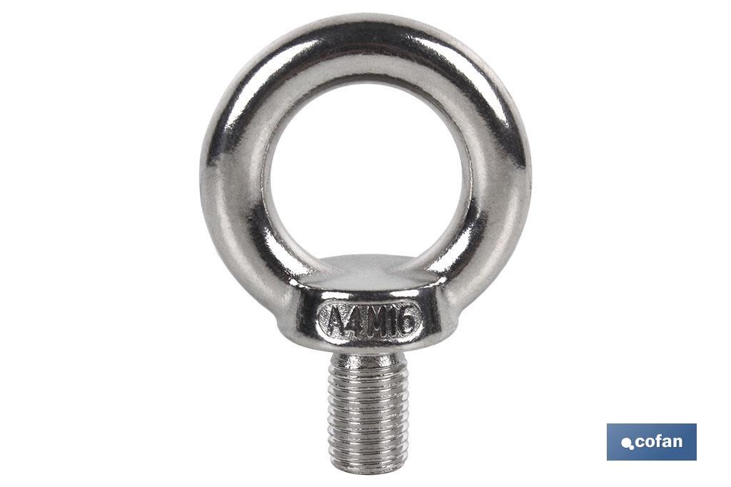 ANILLA ELEVACION MACHO DIN 580 M-8 INOX