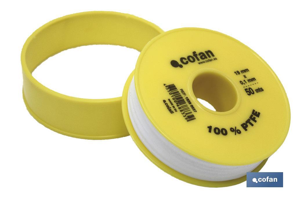 ROLLO DE CINTA PTFE DE 50 M 19MM X 010MM VENTA UNITARIA