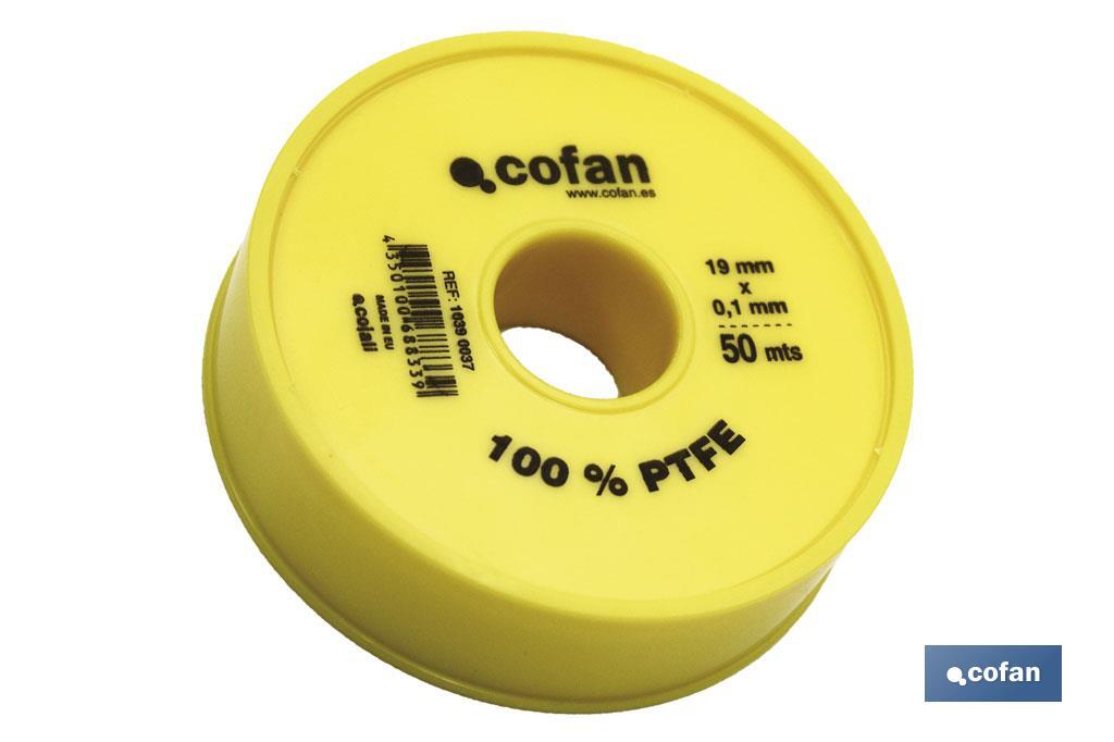 ROLLO DE CINTA PTFE DE 50 M 19MM X 010MM VENTA UNITARIA