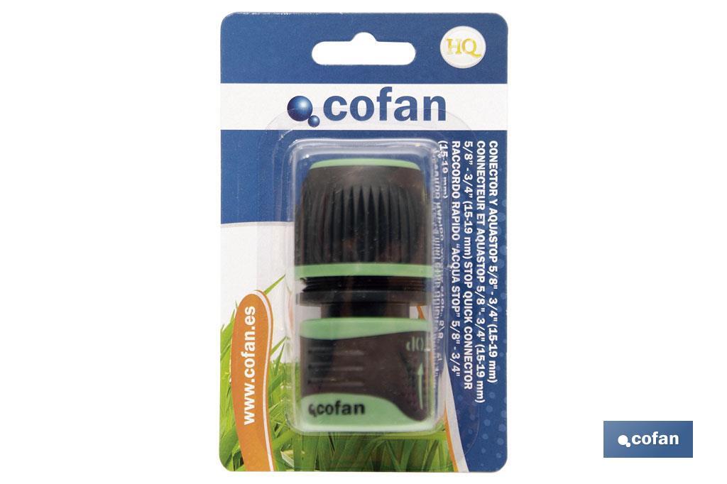 CONECTOR Y AQUASTOP 5/8 - 3/4 (15-19 mm)