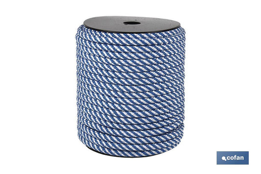 CUERDA HELICOIDAL 8MM 50 M. BCO/AZUL