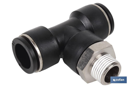 RACOR ROSCADO PLASTICO T , T-12, R-3/8 Venta unitaria