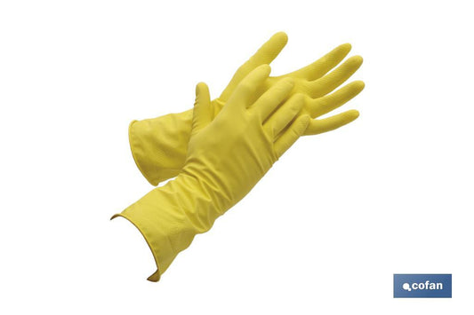 GUANTE AMARILLO LATEX FLOCADO T 9 VENTA UNITARIA