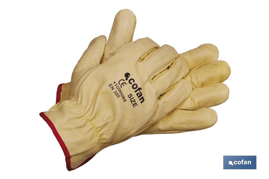 GUANTES PIEL VACUNO AMARILLO T-11