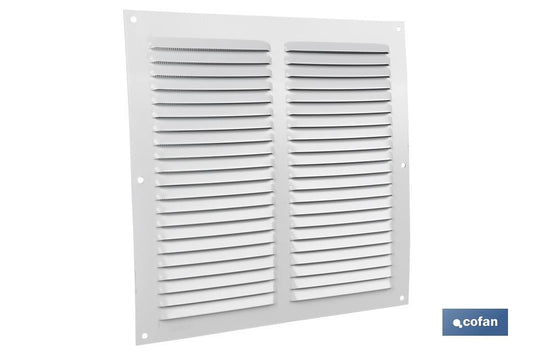 REJILLA DE VENTILACIÓN ALUMINIO BLANCO CON MOSQUITERA 25 X 25 CM