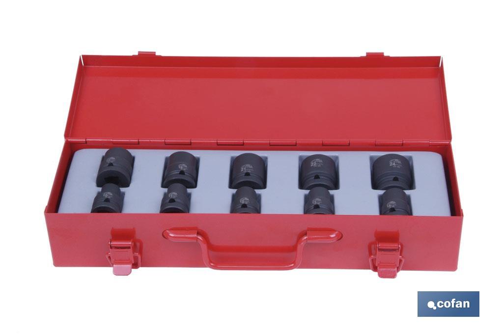 ESTUCHE 10 VASOS DE IMPACTO 1/2''