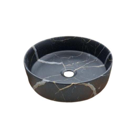 Black Round Imitation Marble Washbasin