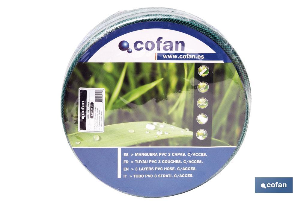 MANGUERA PVC 3 CAPAS C/ACCES. 5/8 20 m