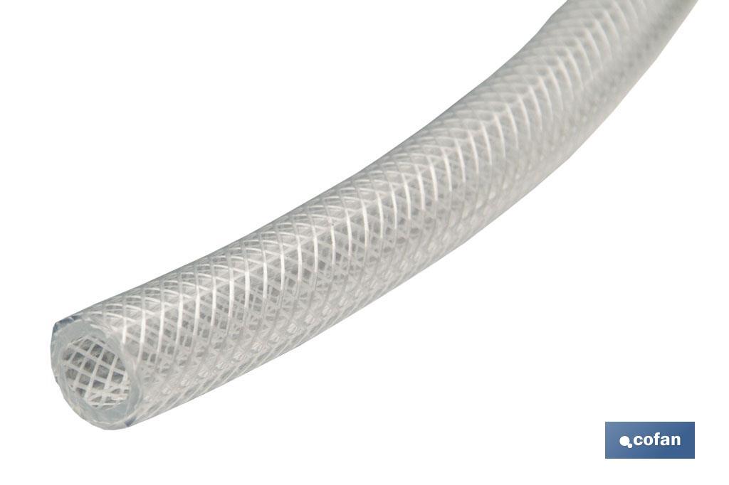 MANGUERA PVC CRISTAL C/REFUERZO 19x26mm/50m