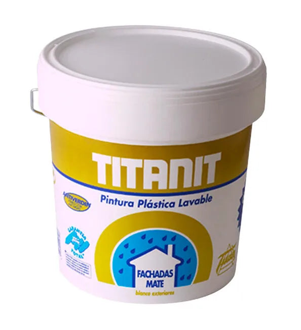 Pintura Plastica Titan Barata de Fachadas Color Amarillo 15l