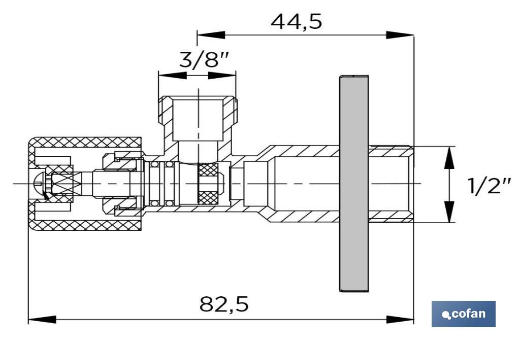 VÁLVULA DE ESCUADRA 1/2 x 3/8 MODELO PISTÓN