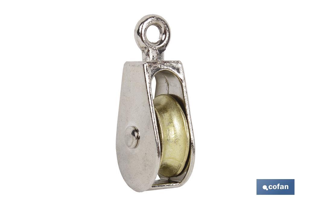 POLEA SIMPLE FIJA NIQUELADA (Ø20MM) Venta unitaria