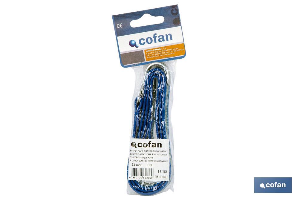 BLISTER PULPO ELASTICO PLANO 18 MM 2 MTS SURTIDO