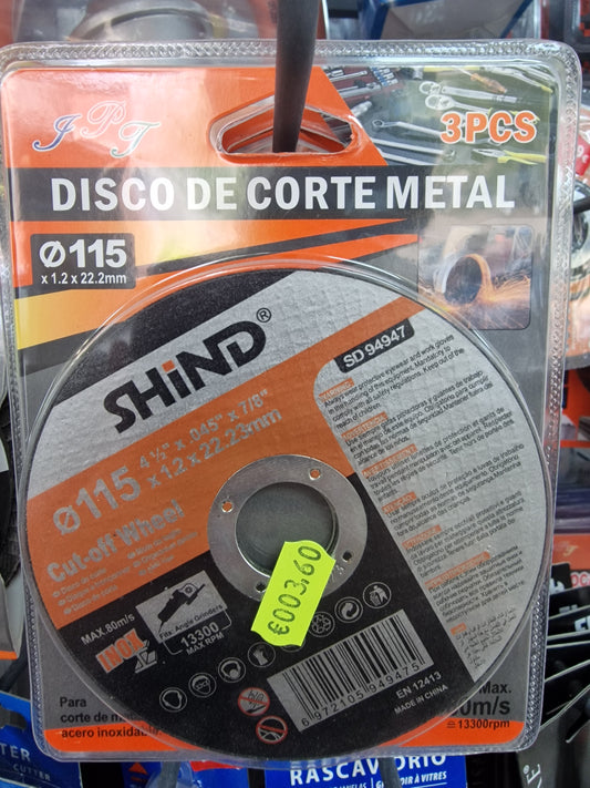 3 Discos para Cortar Metal