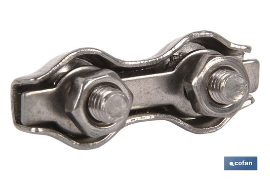 SUJETACABLES PLANOS DOBLES INOX. M-6 Venta unitaria