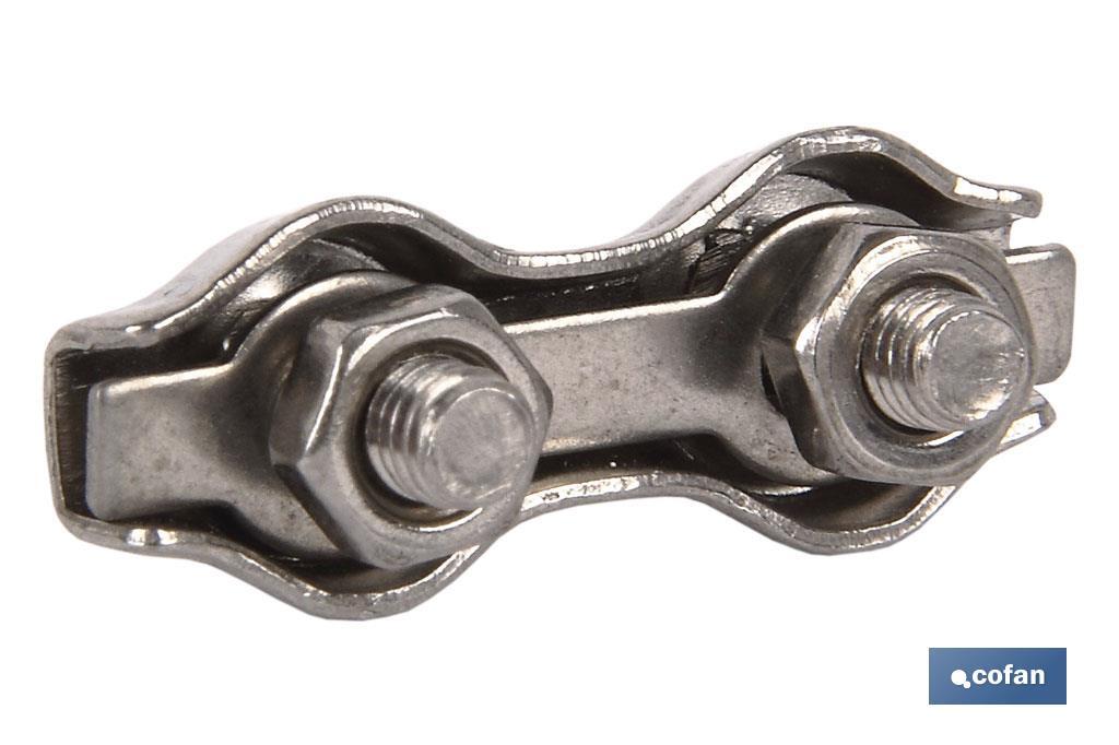 SUJETACABLES PLANOS DOBLES INOX. M-8
