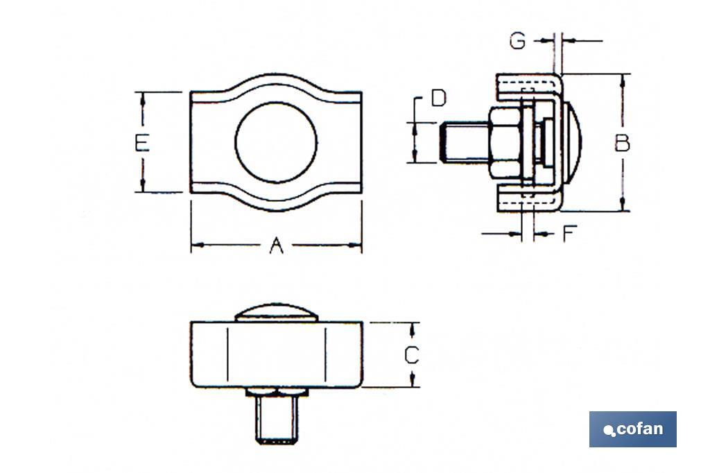 SUJETACABLES PLANO SIMPLE M-5