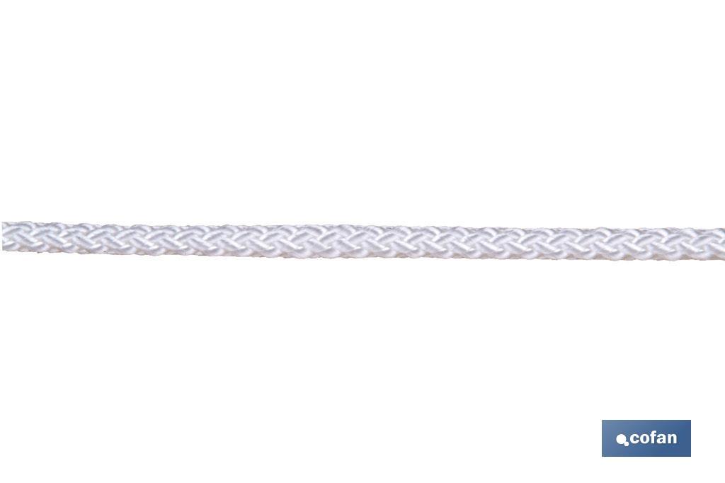 CUERDA TRENZADA DE POLIESTER 6 MM 200 MTS BCO