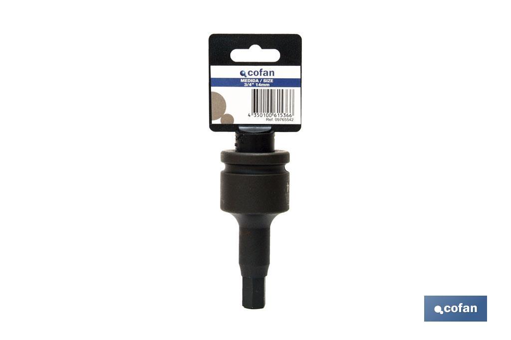 VASO IMPACTO 3/4 HEXAG. MACHO 24 MM
