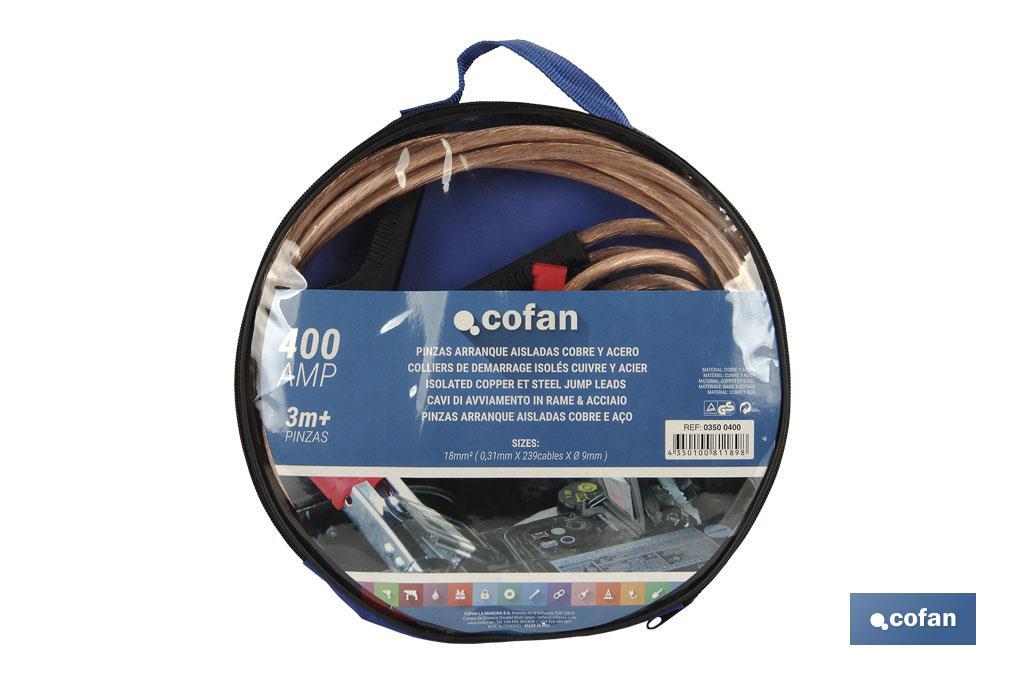 PINZAS DE ARRANQUE AISLADAS DE COBRE/ACERO 3 M 400 AMP TUV/GS