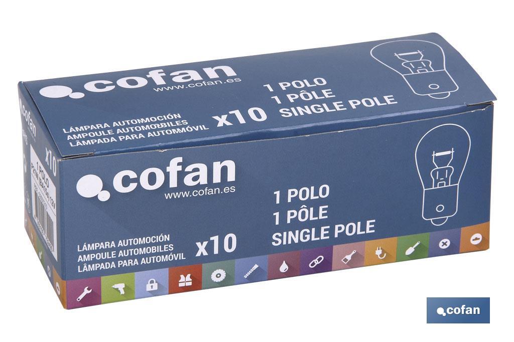 LÁMPARA COFAN P21W (BA15s) 12V venta unitaria