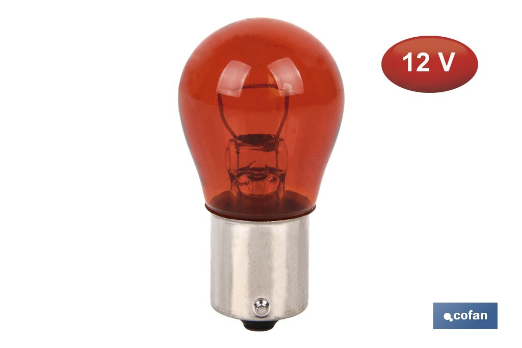 LÁMPARA COFAN P21W 12V (BA15s) ÁMBAR venta unitaria
