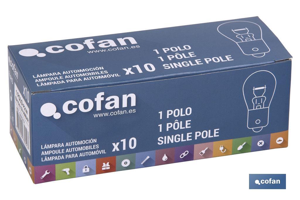 LÁMPARA COFAN P21W 12V (BA15s) ÁMBAR