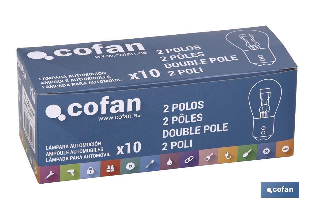 LÁMPARA COFAN 2 POLOS P21/5W (BAY15d) 12V venta unitaria