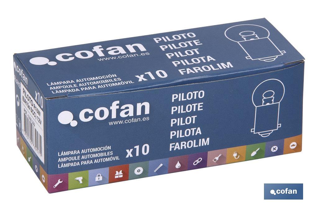 LÁMPARA COFAN PILOTO R10W (BA15s SCC) 12V venta unitaria