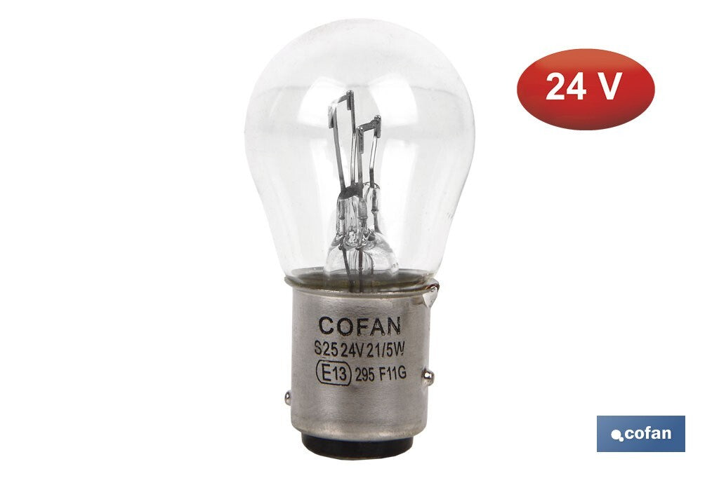 LÁMPARA COFAN 2 POLOS P21/5W (BA15d) 24V venta unitaria