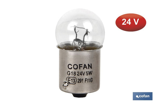 LÁMPARA COFAN PILOTO R5W (BA15s) 24V venta unitaria