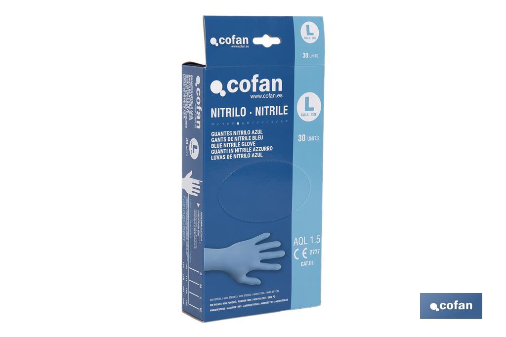 EXPOSITOR CAJA 30 UNDS. GUANTES NITRILO T-L