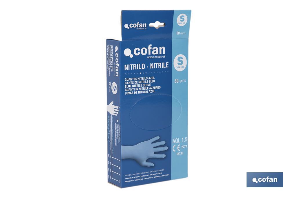 EXPOSITOR CAJA 30 UNDS. GUANTES NITRILO T-S