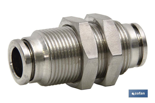 UNIÓN RECTA PASAMUROS TUBO-TUBO LATÓN NIQ. M-10