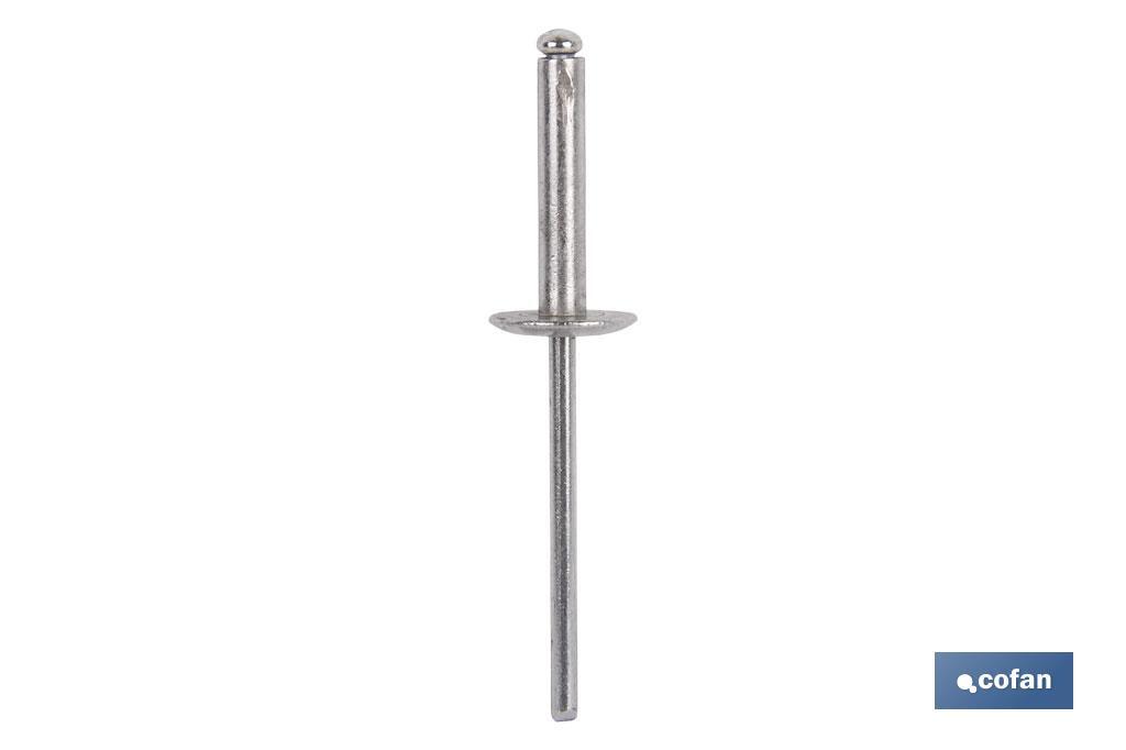 REMACHE ALUMINIO ALA ANCHA D-16  4,8 X 24 MM