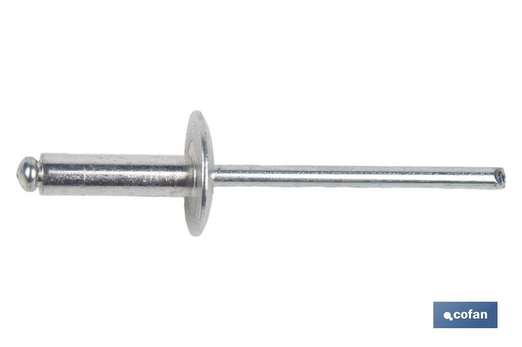 REMACHE ALUMINIO ALA ANCHA D-14  4,8 X 18 MM