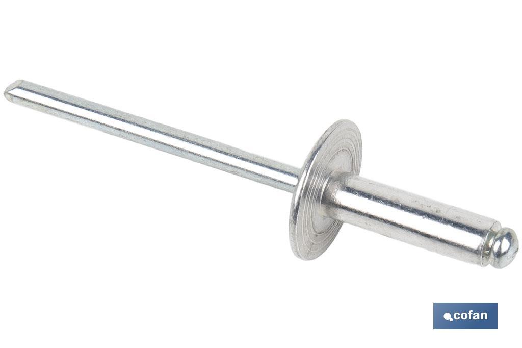REMACHE ALUMINIO ALA ANCHA D-16  4,8 X 26 MM