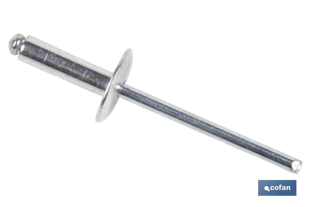 REMACHE ALUMINIO ALA ANCHA D-14  4,8 X 24 MM