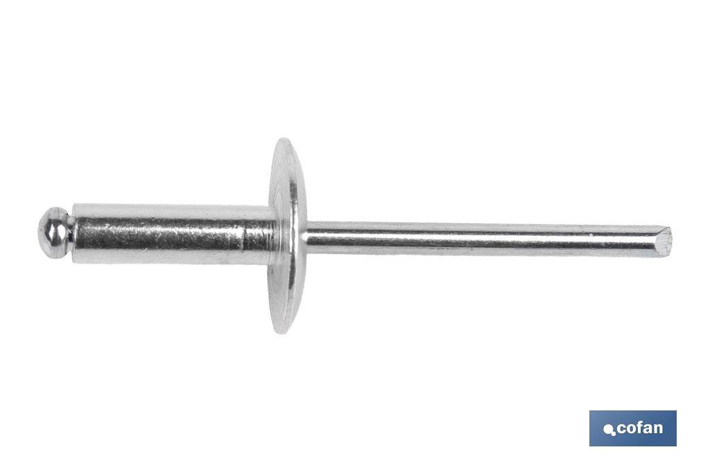 REMACHE ALUMINIO ALA ANCHA D-16  4,8 X 16 MM