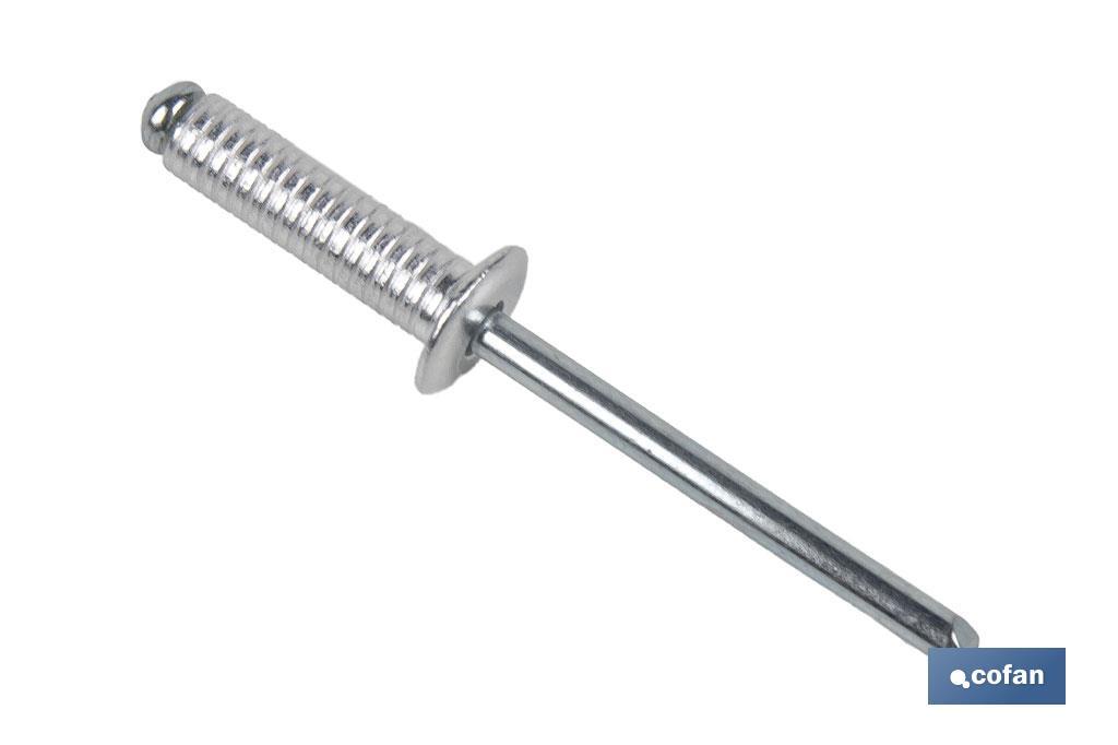 REMACHE ALUMINIO RANURADO 4,8 X 10 MM