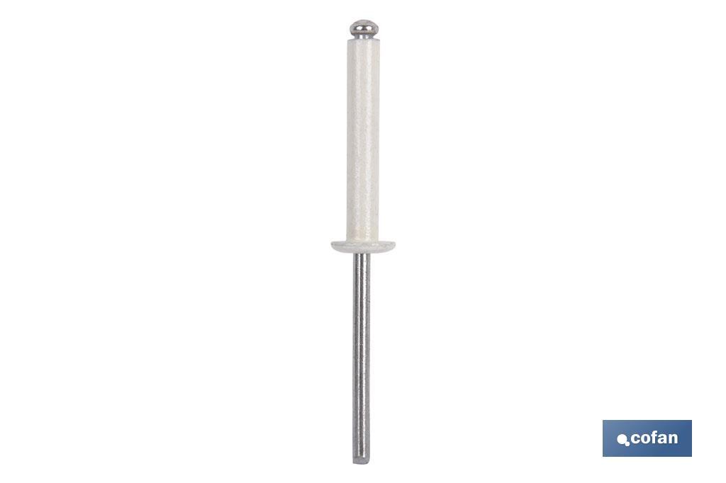 REMACHE ALUMINIO NORMAL BLANCO 4 X 12 MM