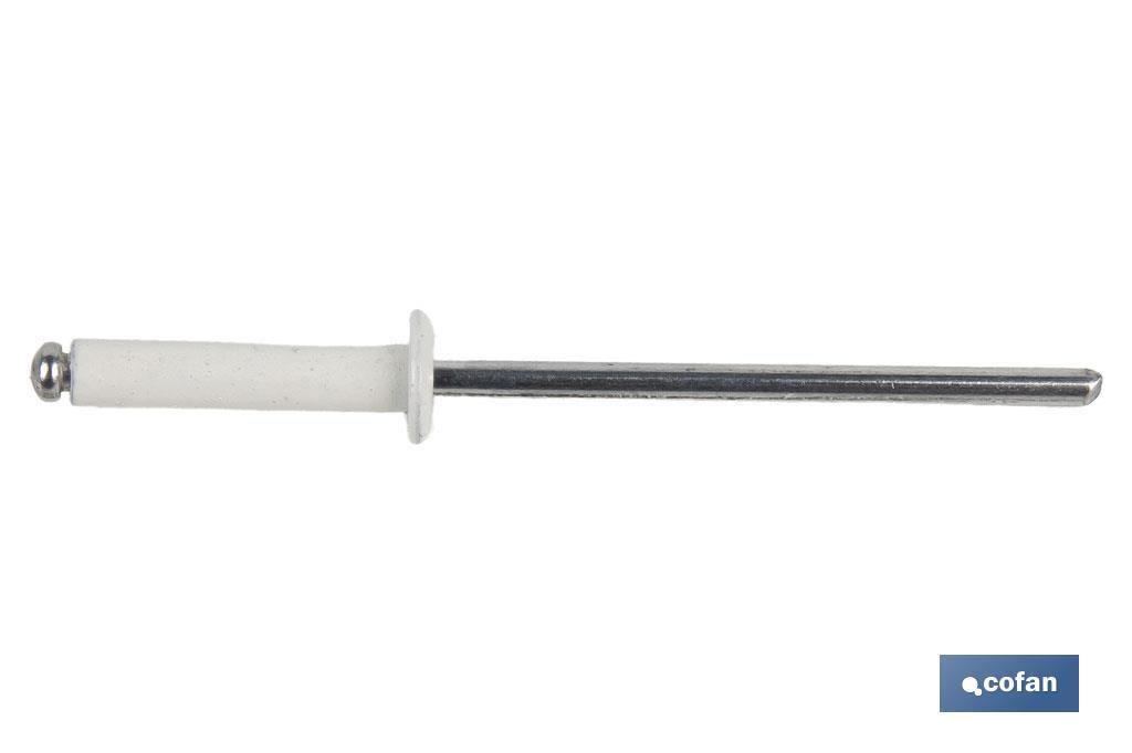 REMACHE ALUMINIO NORMAL BLANCO 4.8 X 18 MM